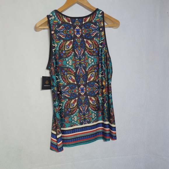 Fortune + Ivy Sz L NWT Colorful Paisley Tank Top - Picture 4 of 6